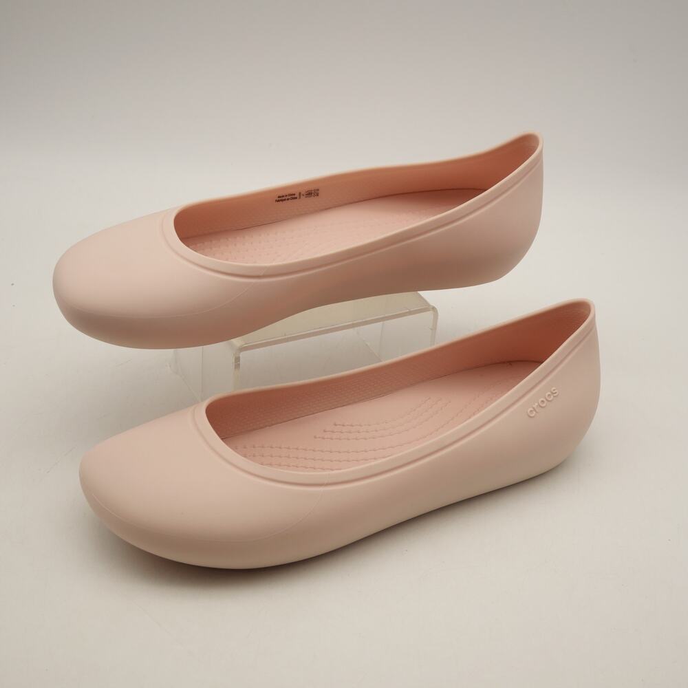 NEW Crocs Women's 7  Brooklyn Pin Ballet Flats Pink Quartz